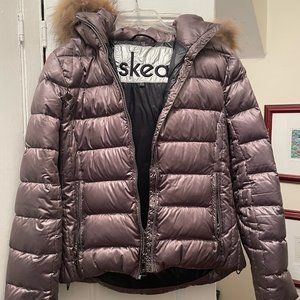 SKEA Women's Didi Parka Ski Jacket with REAL FUR; Gunmetal (RUNS SMALL)
